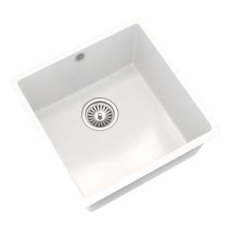 ETAL Comite 1 Bowl Composite Kitchen Sink Gloss White 440mm x 440mm