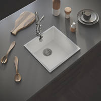 ETAL Comite 1 Bowl Granite Composite Kitchen Sink Gloss White 440 x 440mm