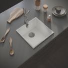 ETAL Comite 1 Bowl Composite Kitchen Sink Gloss White 440mm x 440mm