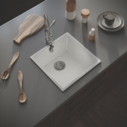 ETAL Comite 1 Bowl Composite Kitchen Sink Gloss White 440mm x 440mm