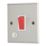 Contactum iConic 32A 1-Gang DP Control Switch & Flex Outlet Brushed Steel  with White Inserts