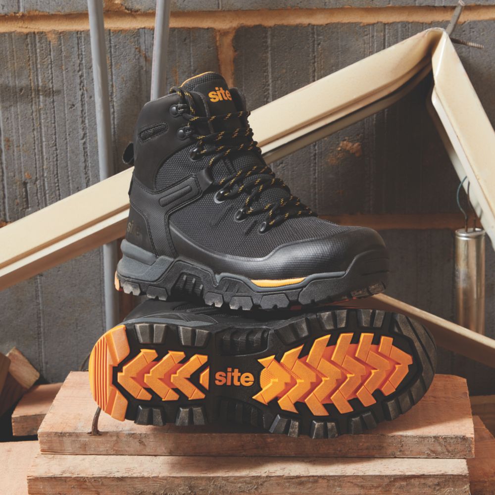 Site Densham Size 8 Black Safety Boots - Screwfix
