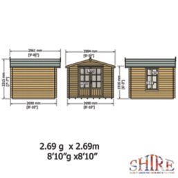 Shire Barnsdale 9' x 9' (Nominal) Apex Timber Log Cabin