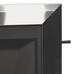 Be Modern Design Brushed Steel Slide Control Inset Gas Manual Fire 510mm x 173mm x 605mm