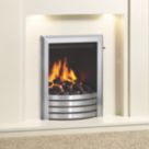 Be Modern Design Brushed Steel Slide Control Inset Gas Manual Fire 510mm x 173mm x 605mm