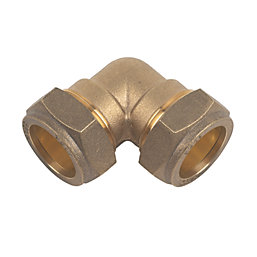 Flomasta  Brass Compression Equal 90° Elbows 22mm 10 Pack