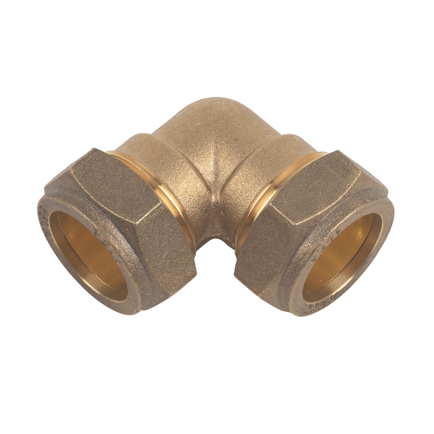 Flomasta Brass Compression Equal 90° Elbows 22mm 10 Pack (38308)