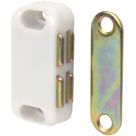 Essentials Magnetic Cabinet Catches White 42mm x 20mm 10 Pack