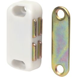 Essentials Magnetic Cabinet Catches White 42mm x 20mm 10 Pack