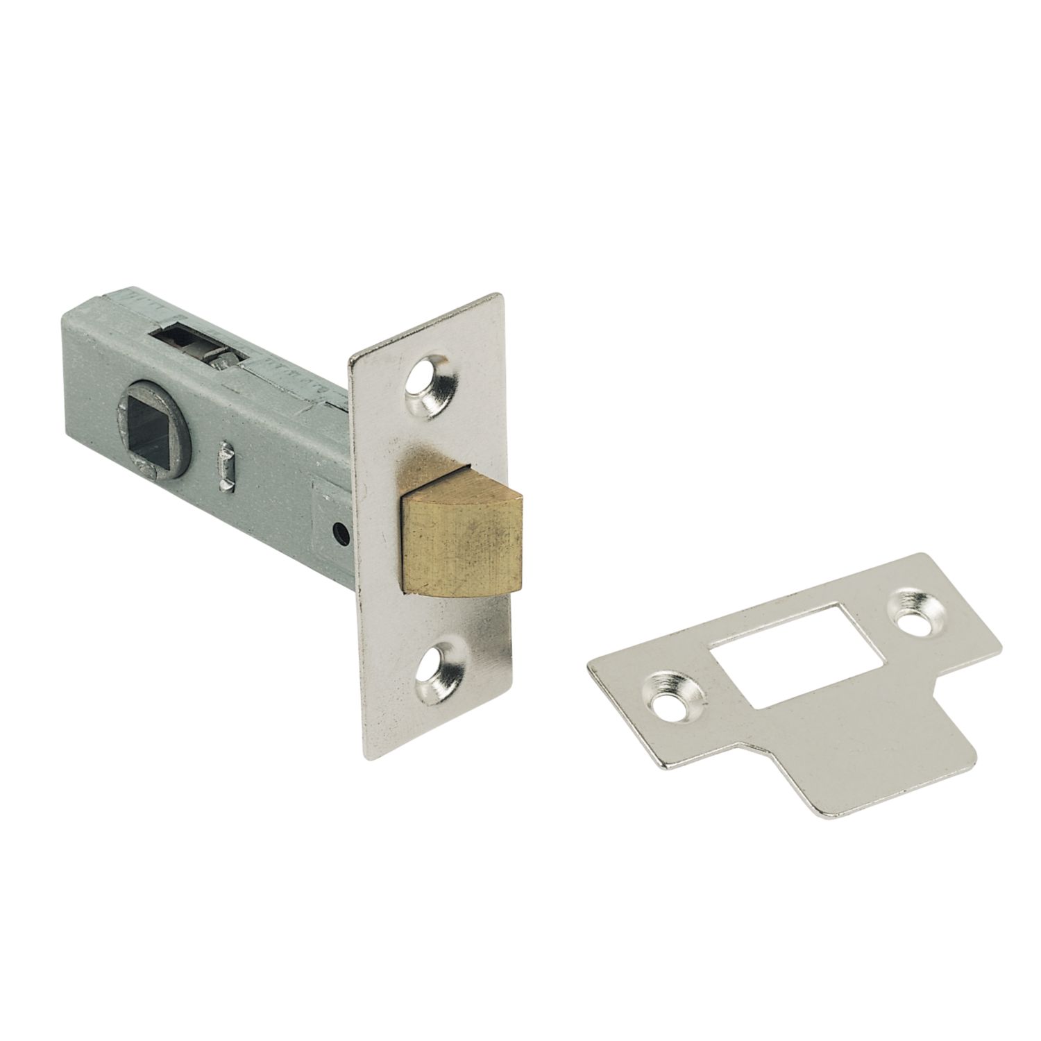Nickel-Plated Tubular Latch 67mm Case - 45mm Backset (38380)