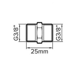 Flomasta Hexagon Nipple 3/8" x