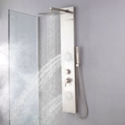 Swirl ST-88A9 Rear-Fed Brushed Stainless Steel  Panel Shower