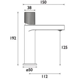 Bristan Liso Chrome-Plated 192mm Standard Round Head Mono Basin Mixer Tap  With Clicker Waste