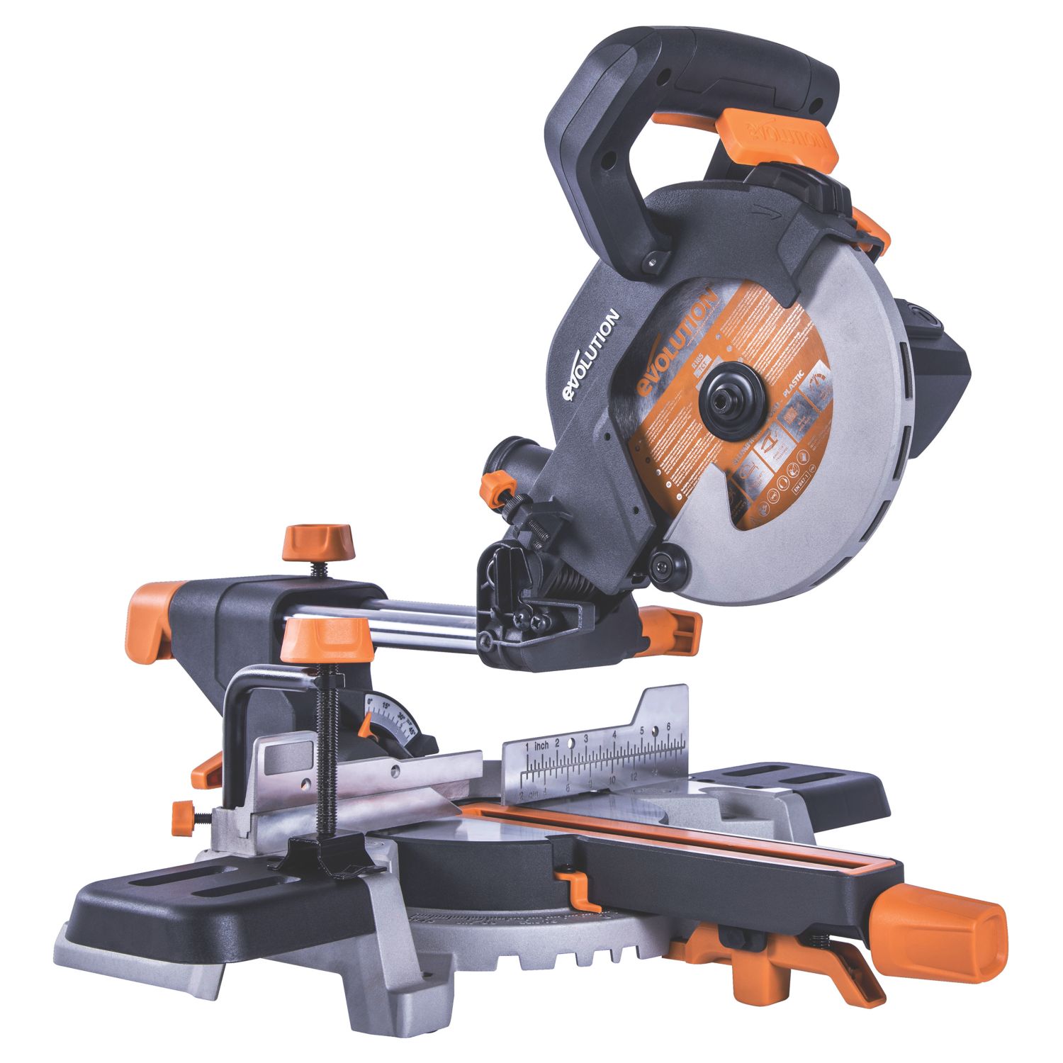 Evolution R185SMS 185mm Electric Single-Bevel Sliding Multi-Material Mitre Saw 220-240V (383GF)