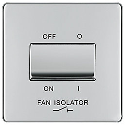 LAP  10A 1-Gang 3-Pole Fan Isolator Switch Polished Chrome