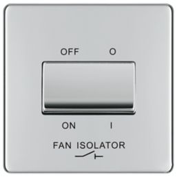 LAP  10A 1-Gang 3-Pole Fan Isolator Switch Polished Chrome