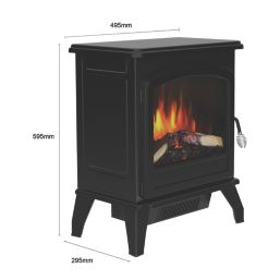 Be Modern Trowpoint Black Electric Freestanding Stove 495mm x 595mm