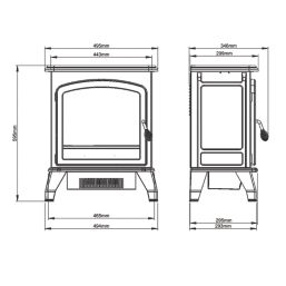 Be Modern Trowpoint Black Electric Freestanding Stove 495mm x 595mm