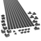 D-Line PVC Black Micro Trunking Pack 34 Pieces