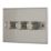 Contactum iConic 3-Gang 2-Way  Dimmer Switch  Brushed Steel