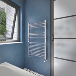 Flomasta 1000mm x 600mm 1190BTU Chrome Flat  Towel Radiator