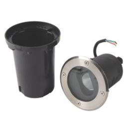 4lite  120mm Outdoor Round LED Recessed Ground Light Stainless Steel 6W 229lm