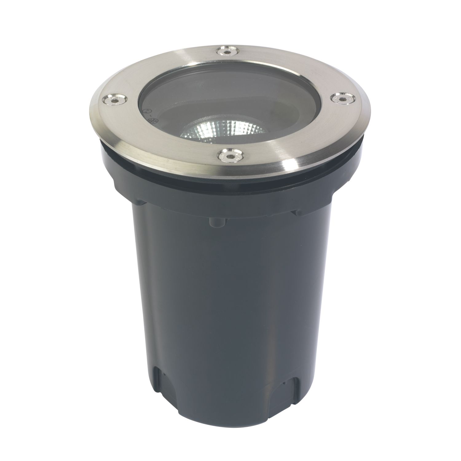 4lite 120mm Outdoor Round LED Recessed Ground Light Stainless Steel 6W 229lm (383TV)