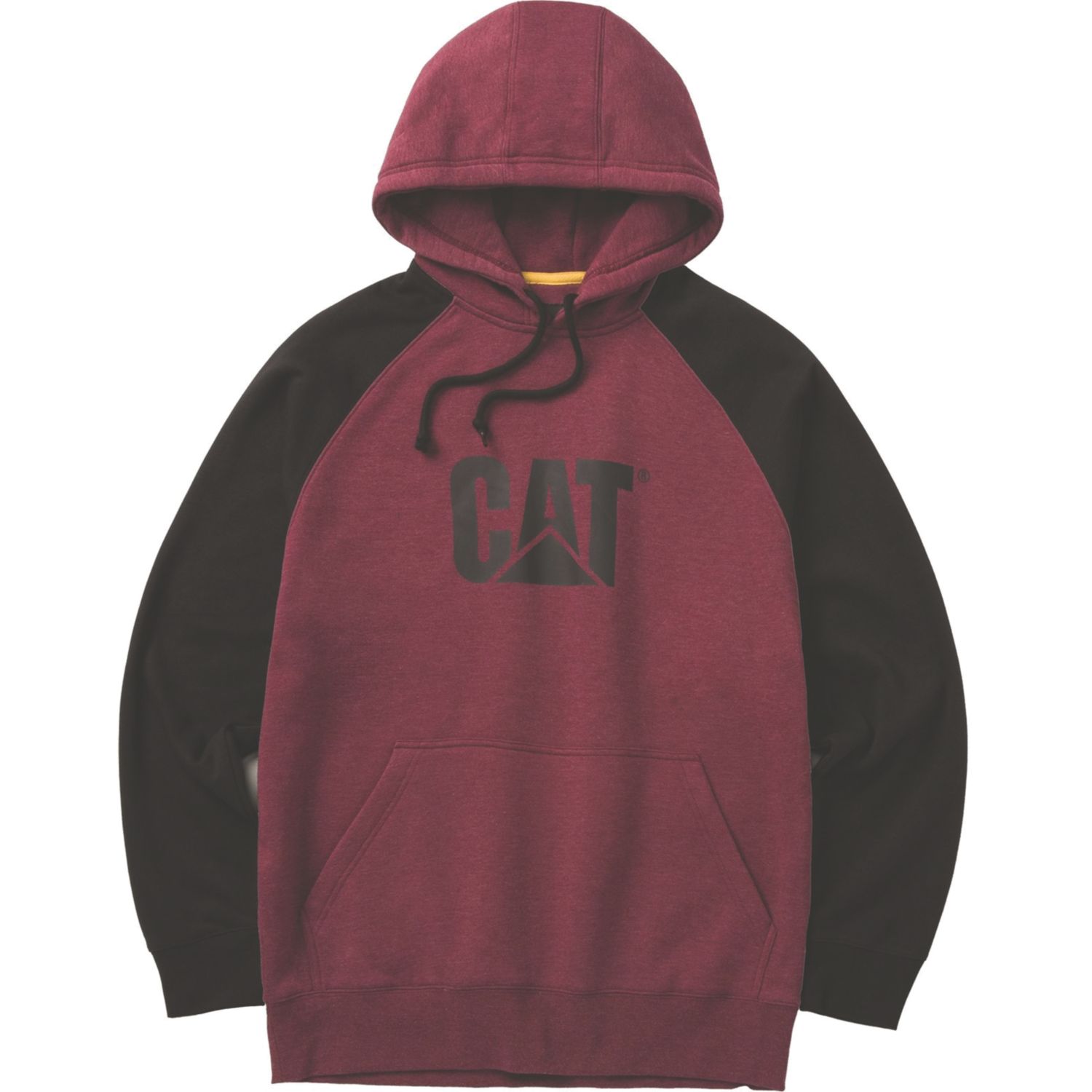 CAT Raglan Hooded Sweatshirt Sweat Shirts Dark Red 2X Large 48" Chest (383VU)