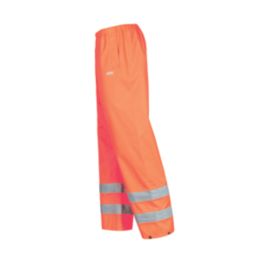 Site Huske Hi-Vis Overtrousers Elasticated Waist Orange Small 25" W 30" L