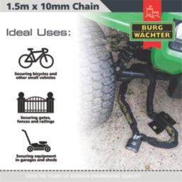 Burg-Wachter Hardened Steel Heavy Duty Chain 1.5m x 10mm