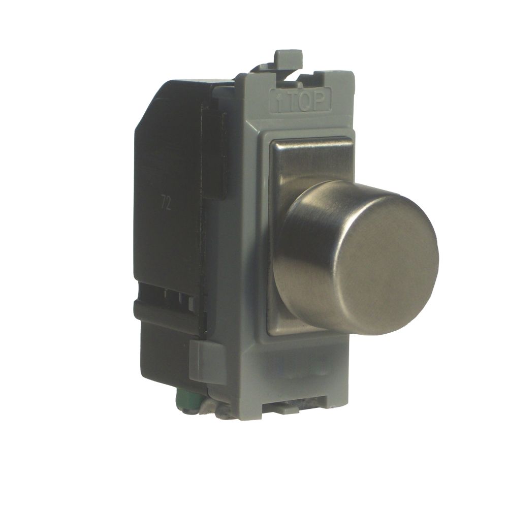 Varilight VDim 2Way Grid Dimmer Switch Brushed Steel with ColourMatched Inserts Screwfix