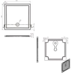 Milan Square Bathroom Square Shower Tray and Waste White Gloss 900mm x 900mm x 40mm