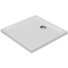 Milan Square Bathroom Square Shower Tray and Waste White Gloss 900mm x 900mm x 40mm