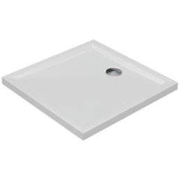 Milan Square Bathroom Square Shower Tray and Waste White Gloss 900mm x 900mm x 40mm