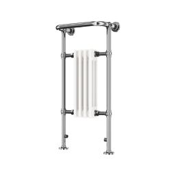 Refurb Flomasta 952mm x 479mm 907BTU White / Chrome Steel Traditional Towel Radiator