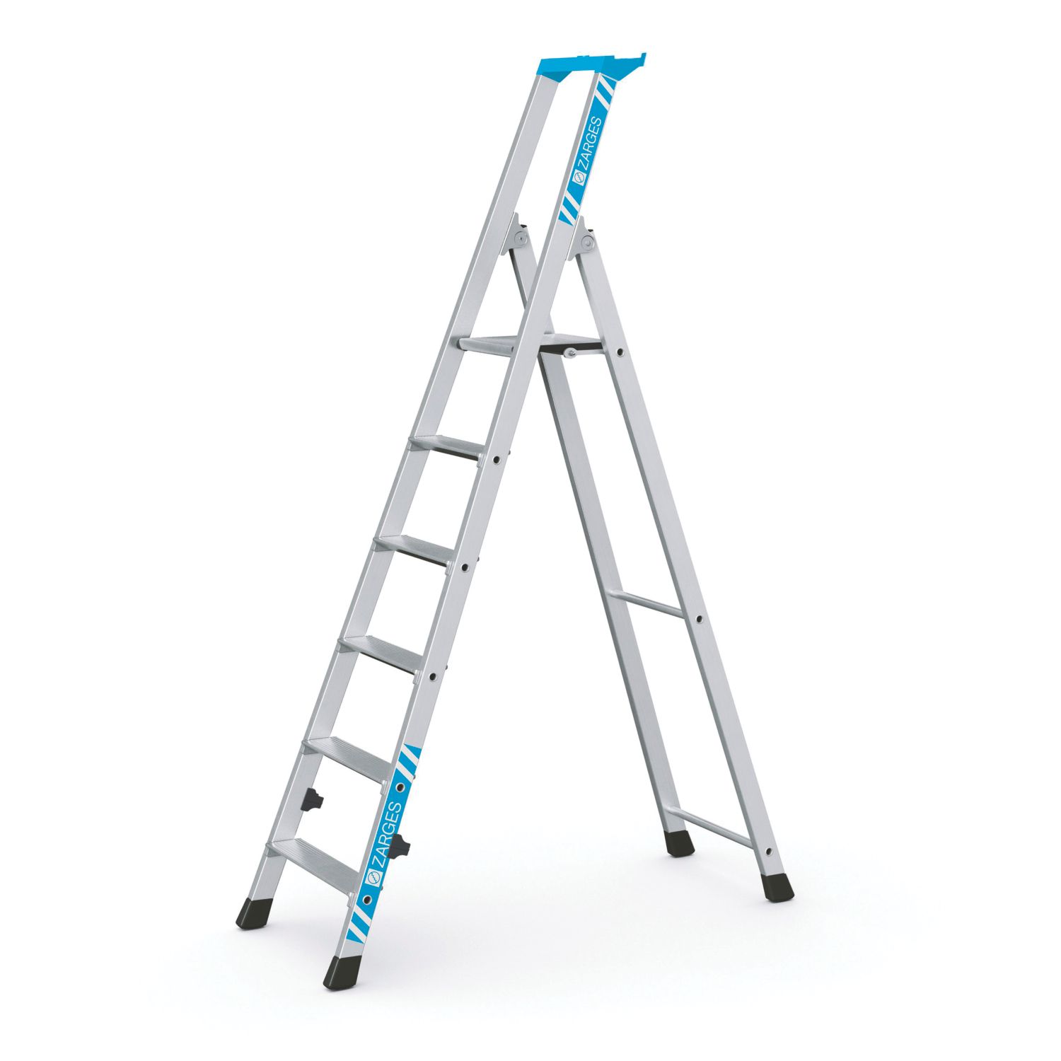 Zarges Aluminium 1.86m 6 Step Platform Step Ladder (384CP)