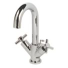 Refurb Swirl Minimalist Chrome 256mm Standard Cross Head Mono Basin Mixer Tap  With Pop-Up Waste