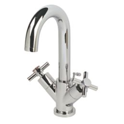 Refurb Swirl Minimalist Chrome 256mm Standard Cross Head Mono Basin Mixer Tap  With Pop-Up Waste
