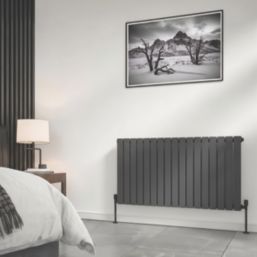 Reina Harley Single 600mm x 420mm 952BTU Anthracite Vertical Designer Radiator