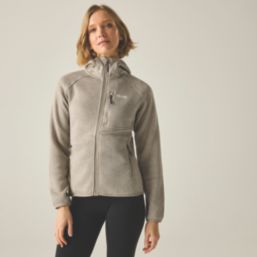 Regatta Newhill Full Zip Womens Hooded Fleece Parchment Size 20
