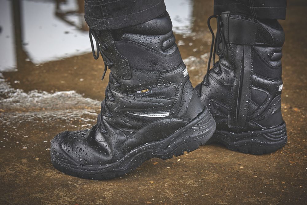 Apache Combat Size 7 Black Waterproof Safety Boots Screwfix