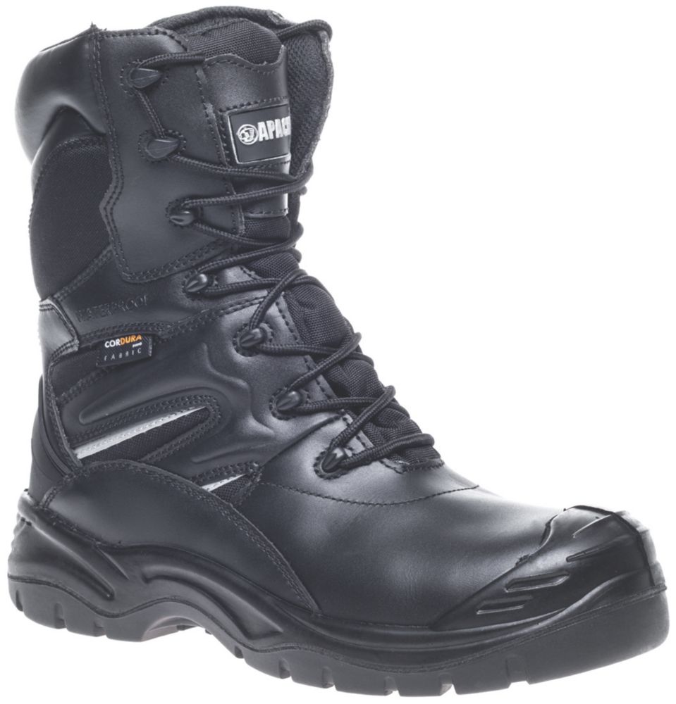 Apache Combat Size 7 Black Waterproof Safety Boots Screwfix