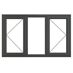 Crystal  Left & Right-Hand Opening Clear Triple-Glazed Casement Anthracite on White uPVC Window 1770mm x 1040mm