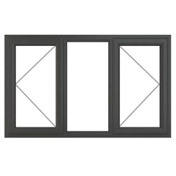 Crystal  Left & Right-Hand Opening Clear Triple-Glazed Casement Anthracite on White uPVC Window 1770mm x 1040mm