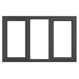Crystal  Left & Right-Hand Opening Clear Triple-Glazed Casement Anthracite on White uPVC Window 1770mm x 1040mm