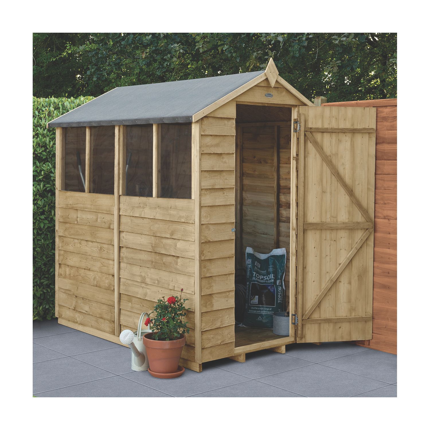 Forest 4' x 6' (Nominal) Apex Overlap Timber Shed (384JR)