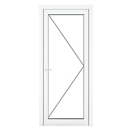 Crystal  Fully Glazed 1-Clear Light Right-Hand Opening White uPVC Back Door 2090mm x 920mm