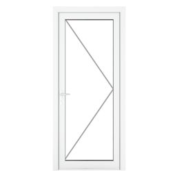 Crystal  Fully Glazed 1-Clear Light Right-Handed White uPVC Back Door 2090mm x 920mm
