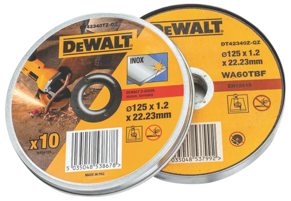 DeWalt Cutting Discs For Stainless Steel – 125mm X 1.0mm, Pack Of 50 In Bucket, For Angle Grinders 8 thumbnail image