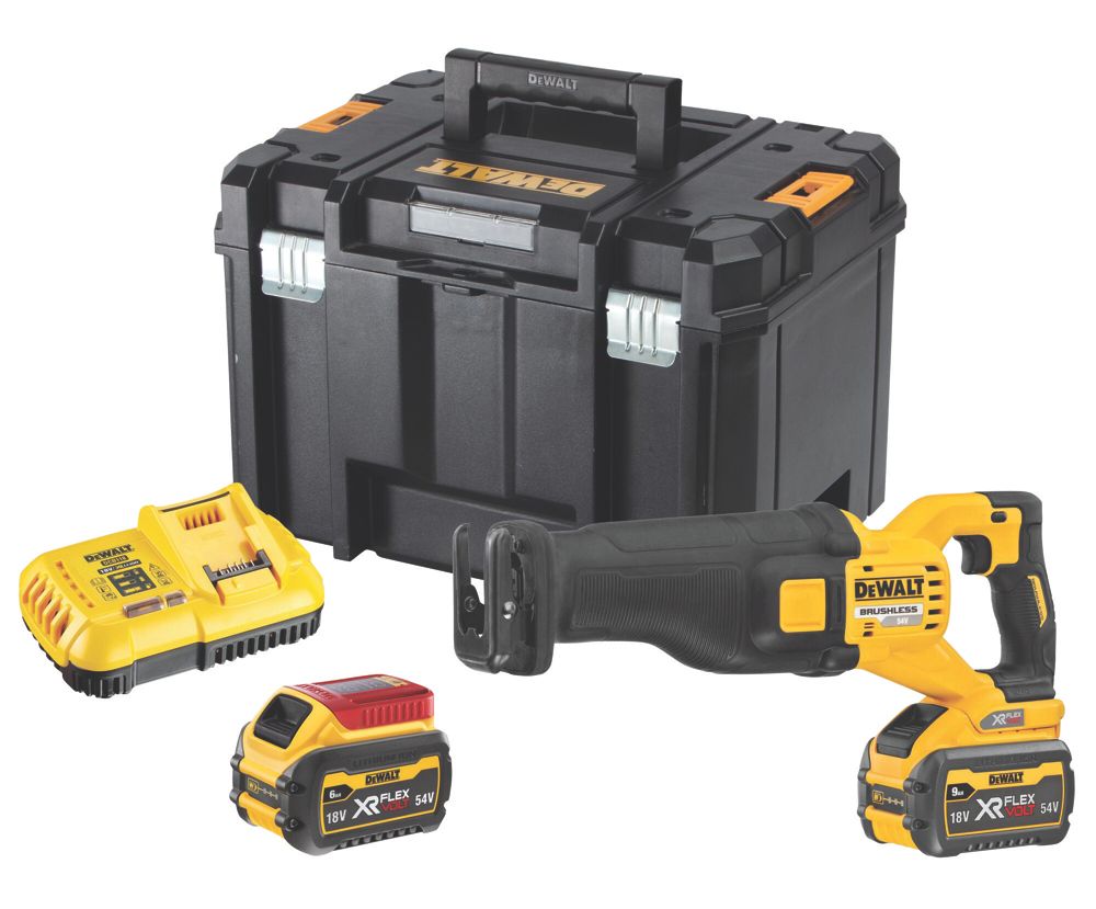 DeWalt DCS389X2-GB 54V x 9.0Ah Li-Ion XR FlexVolt Brushless Cordless  Reciprocating Saw Screwfix